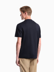 Jersey T-shirt with micro eagle embroidery