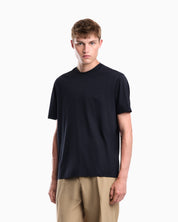 Jersey T-shirt with micro eagle embroidery