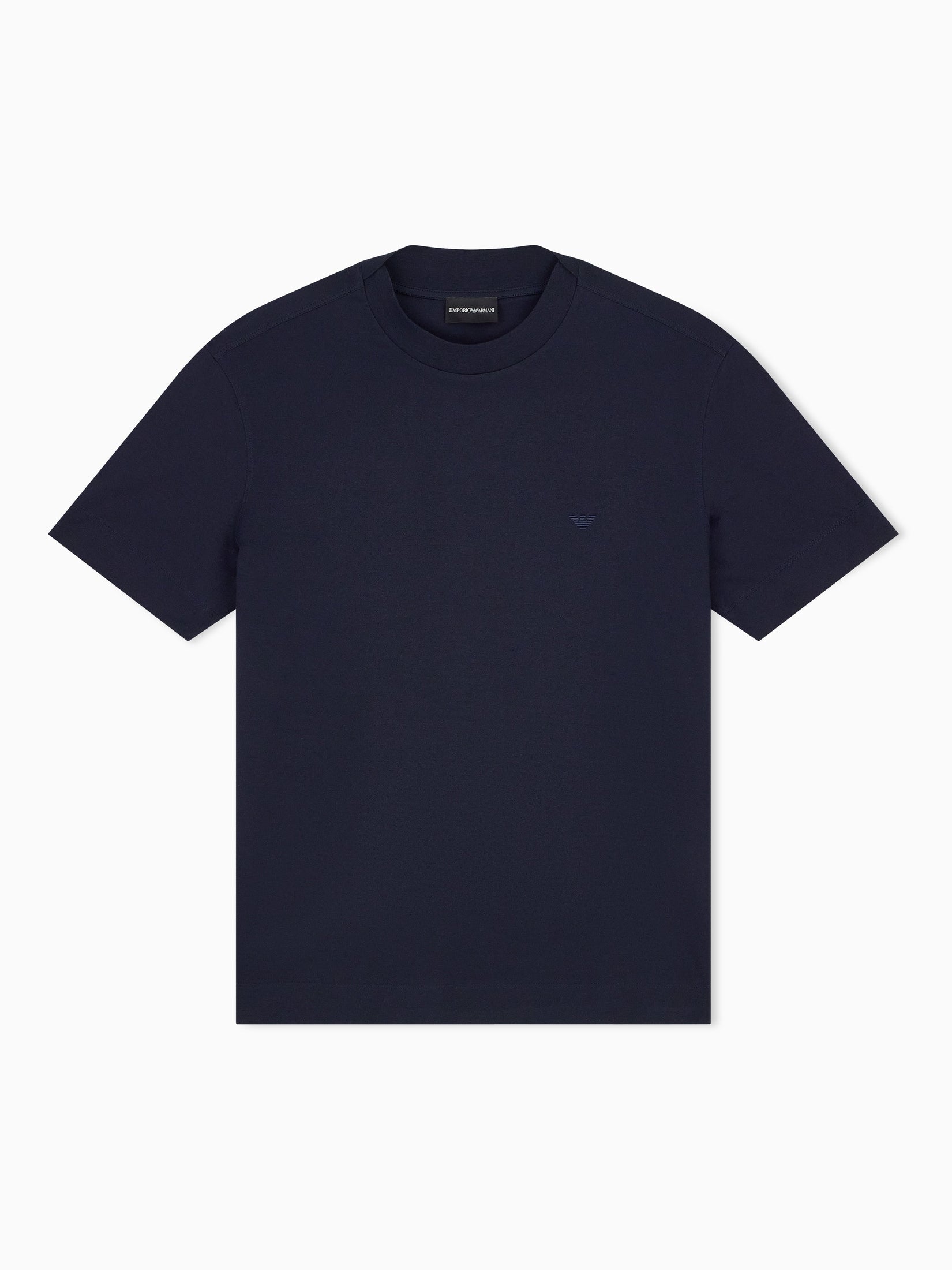 Jersey T-shirt with micro eagle embroidery