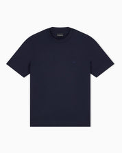 Jersey T-shirt with micro eagle embroidery