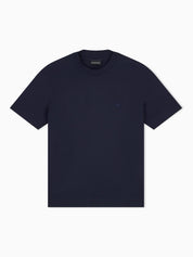 Jersey T-shirt with micro eagle embroidery