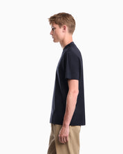 Jersey T-shirt with micro eagle embroidery