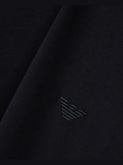Jersey T-shirt with micro eagle embroidery
