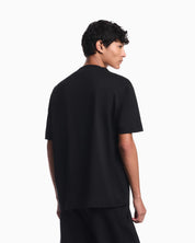 Jersey T-shirt with micro eagle embroidery