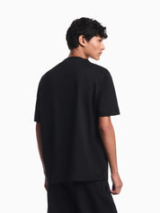 Jersey T-shirt with micro eagle embroidery