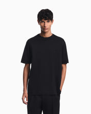 Jersey T-shirt with micro eagle embroidery