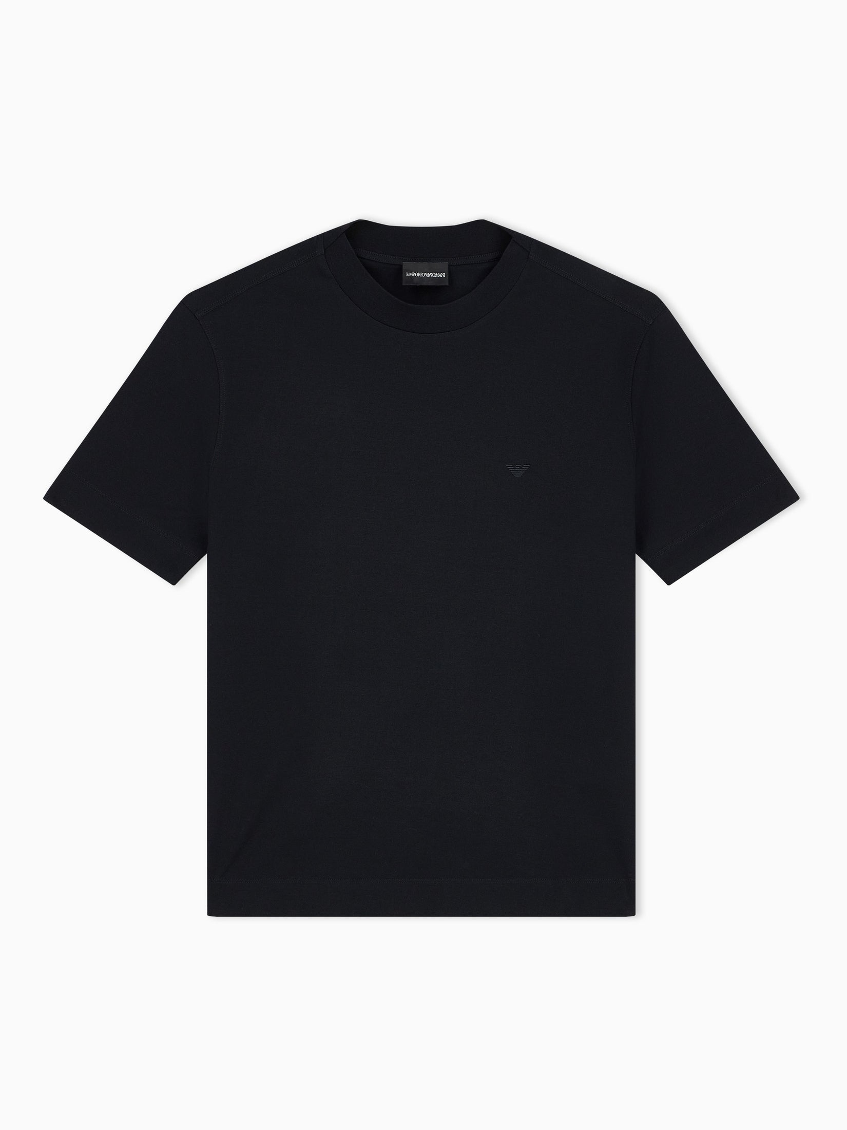 Jersey T-shirt with micro eagle embroidery