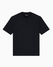 Jersey T-shirt with micro eagle embroidery