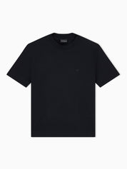 Jersey T-shirt with micro eagle embroidery