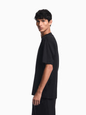 Jersey T-shirt with micro eagle embroidery