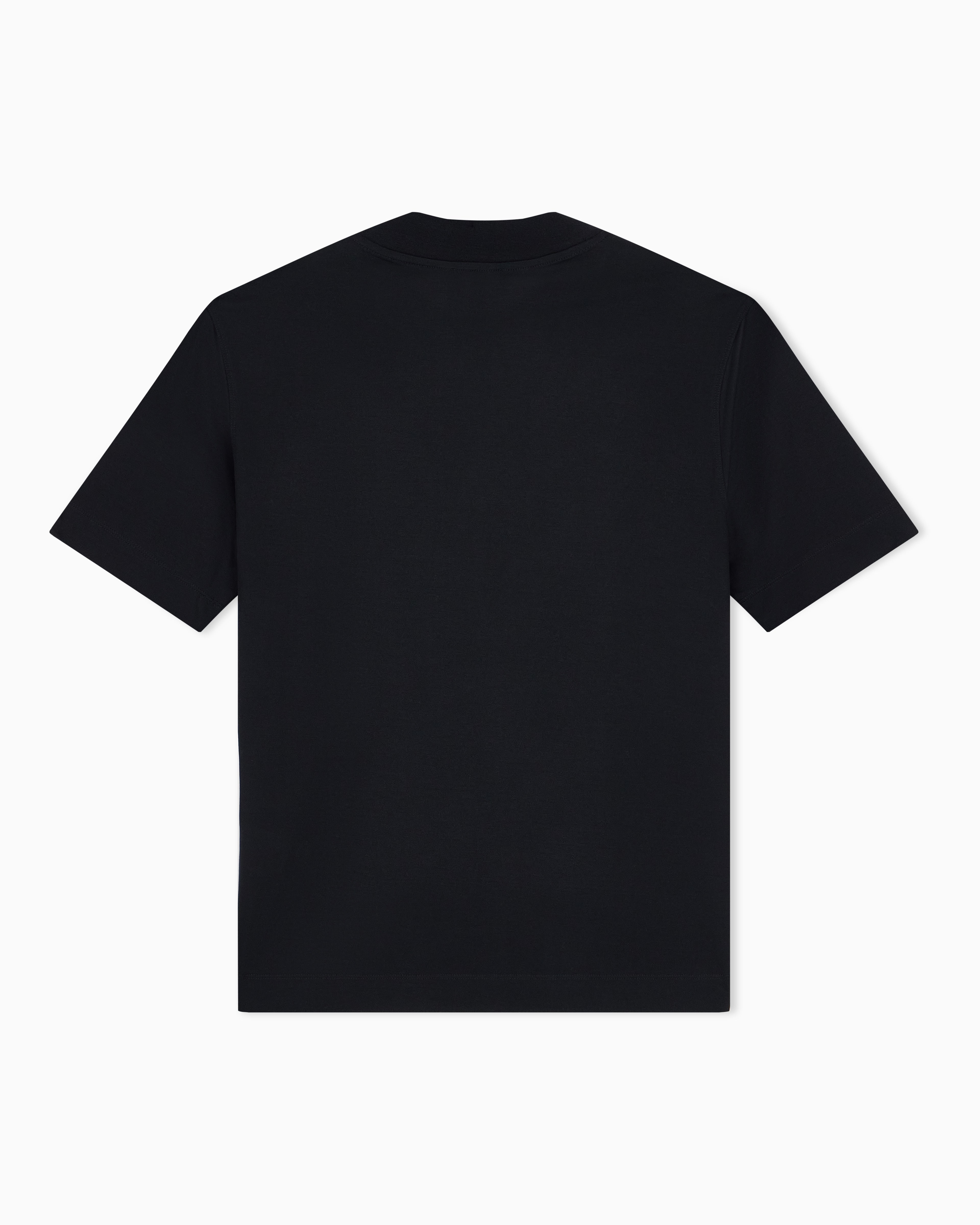 Jersey T-shirt with micro eagle embroidery