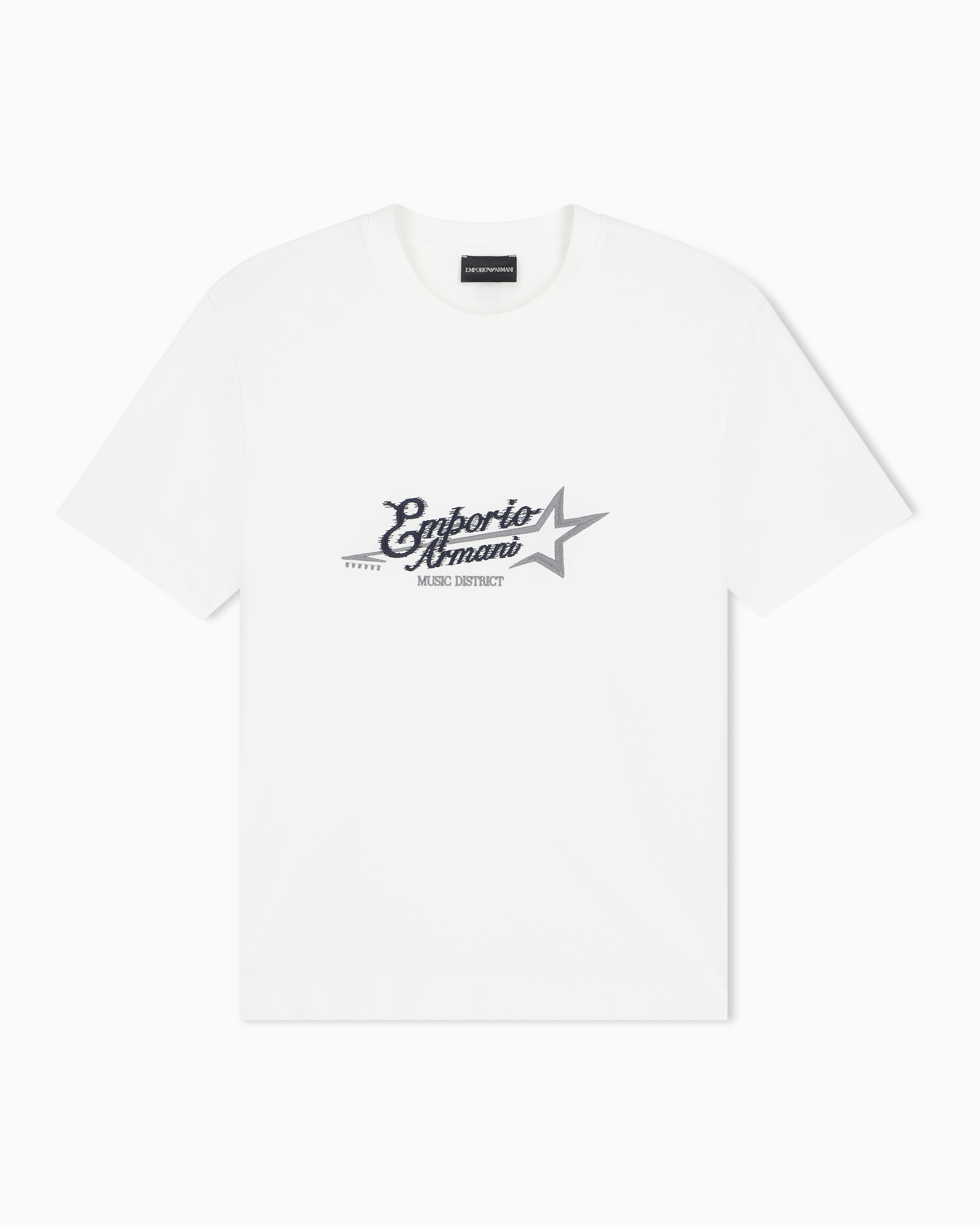Heavy jersey T-shirt with embroidered logo