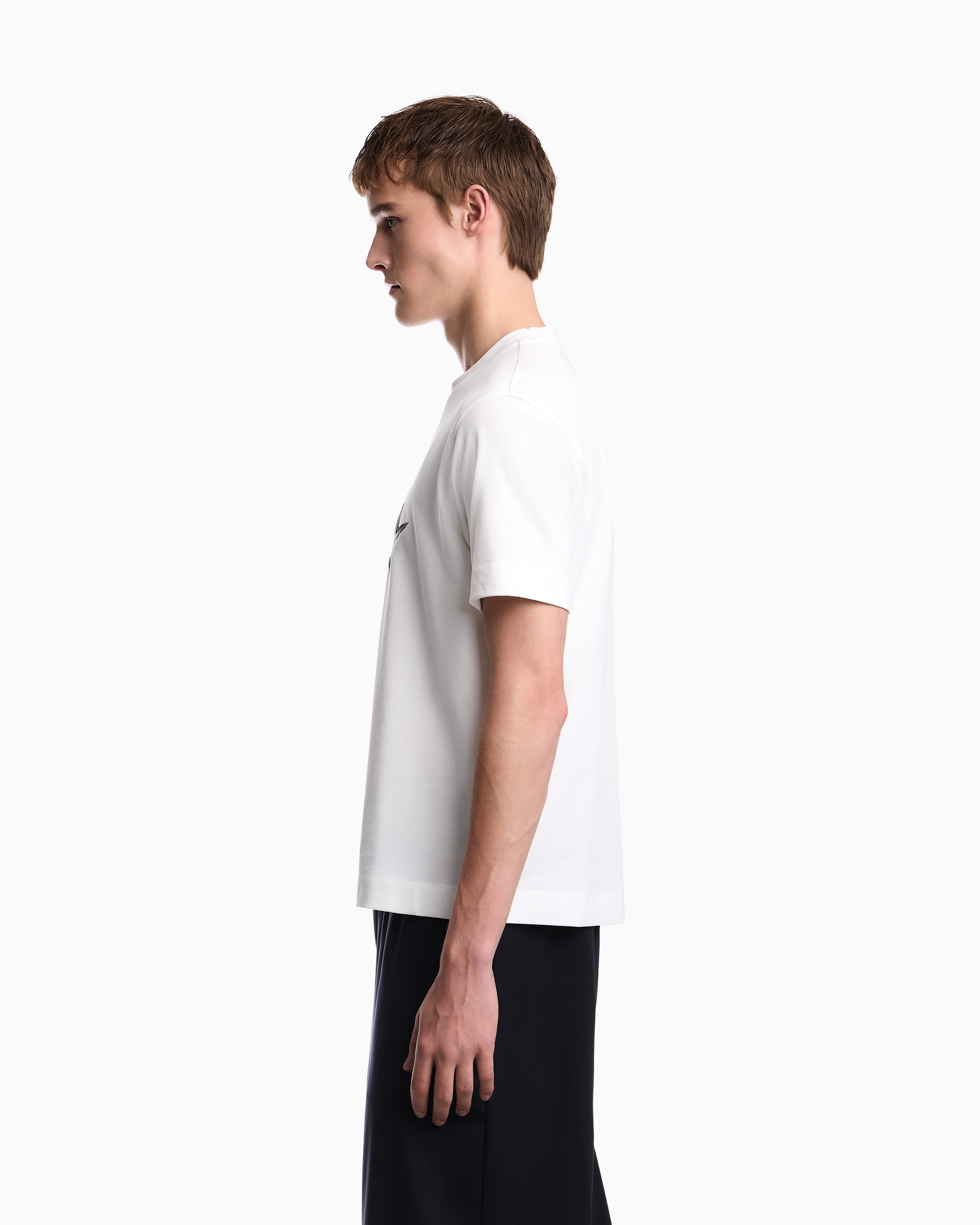 Heavy jersey T-shirt with embroidered logo