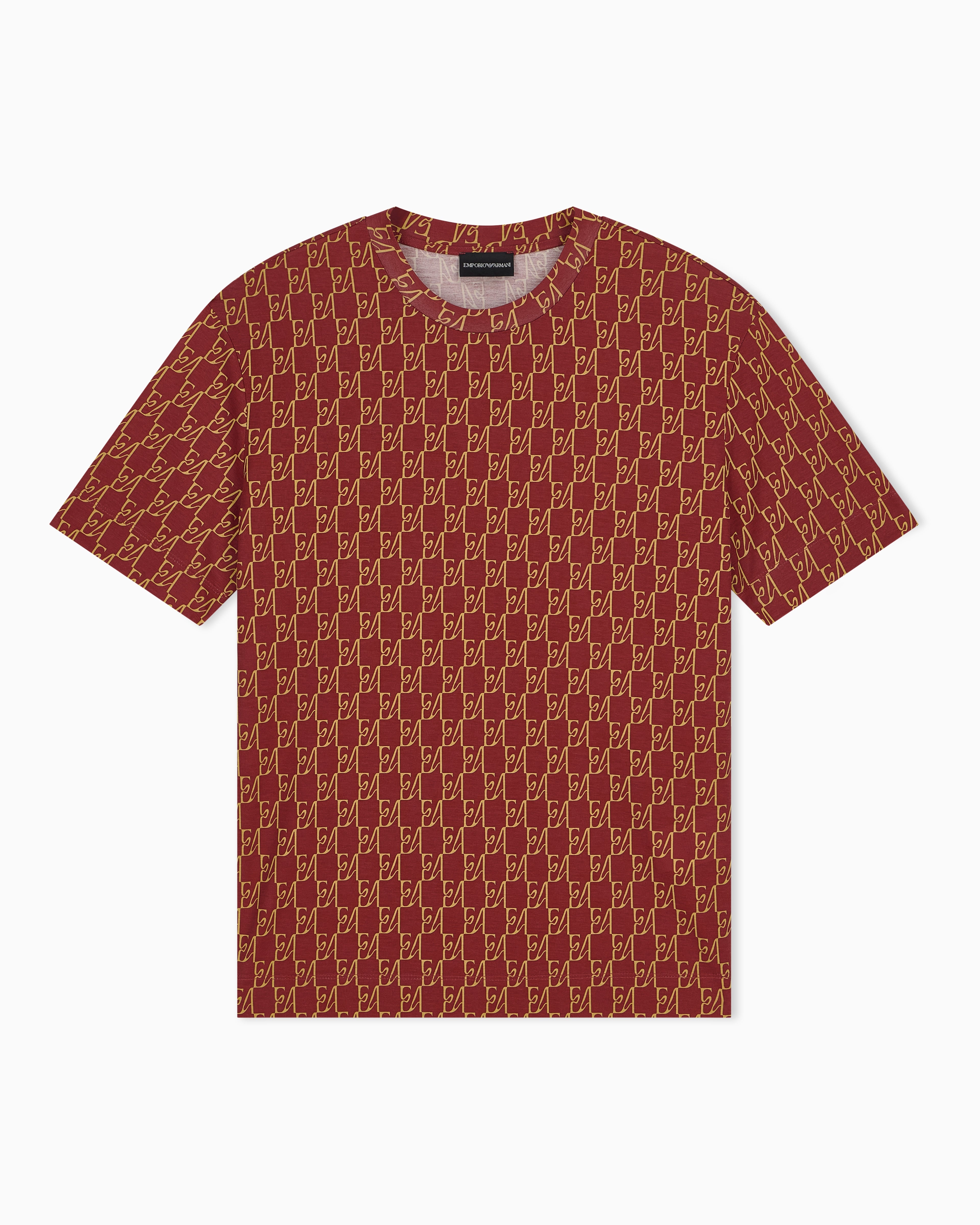 Jersey T-shirt in lyocell blend with all-over logo print