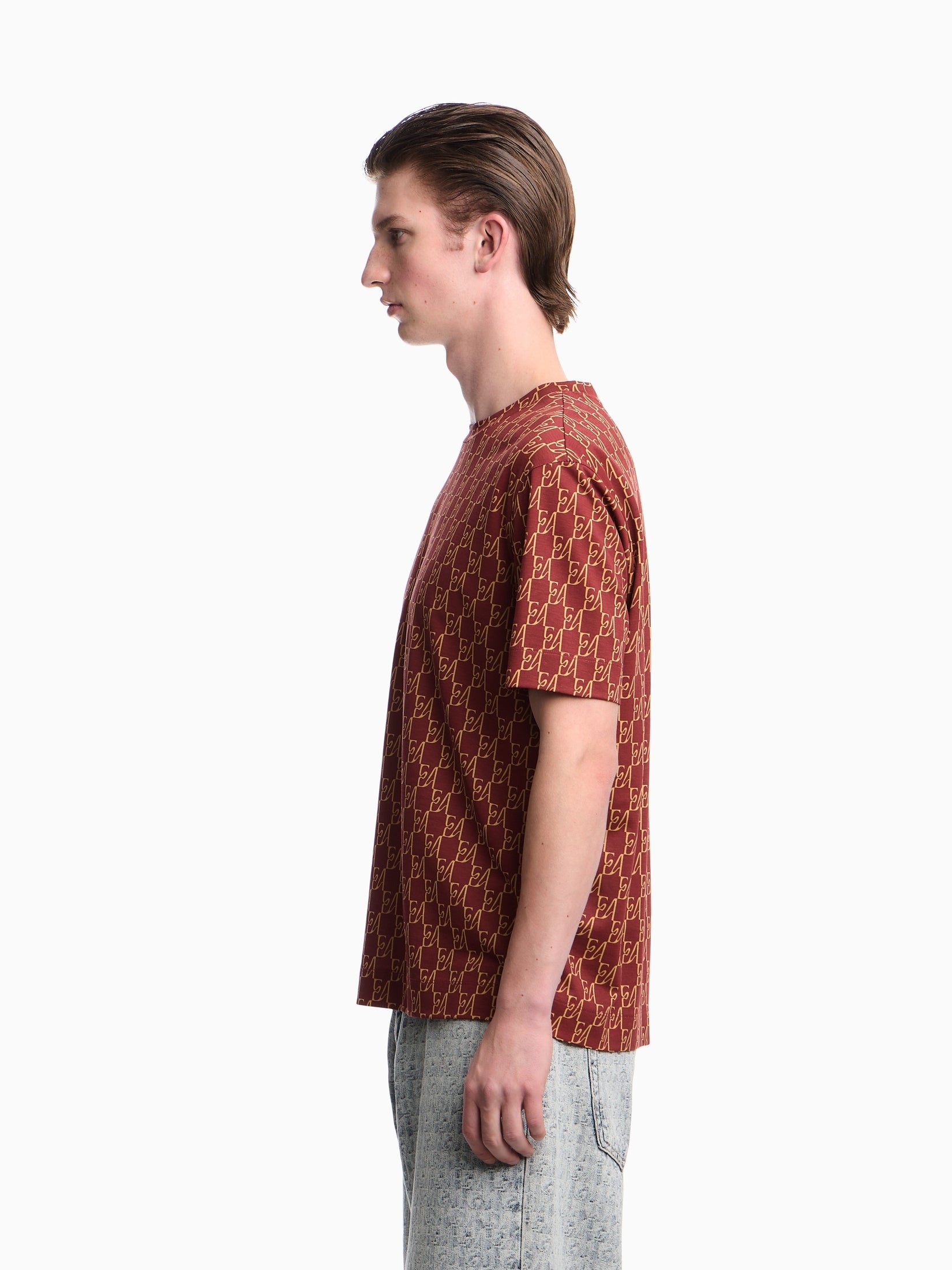 Jersey T-shirt in lyocell blend with all-over logo print