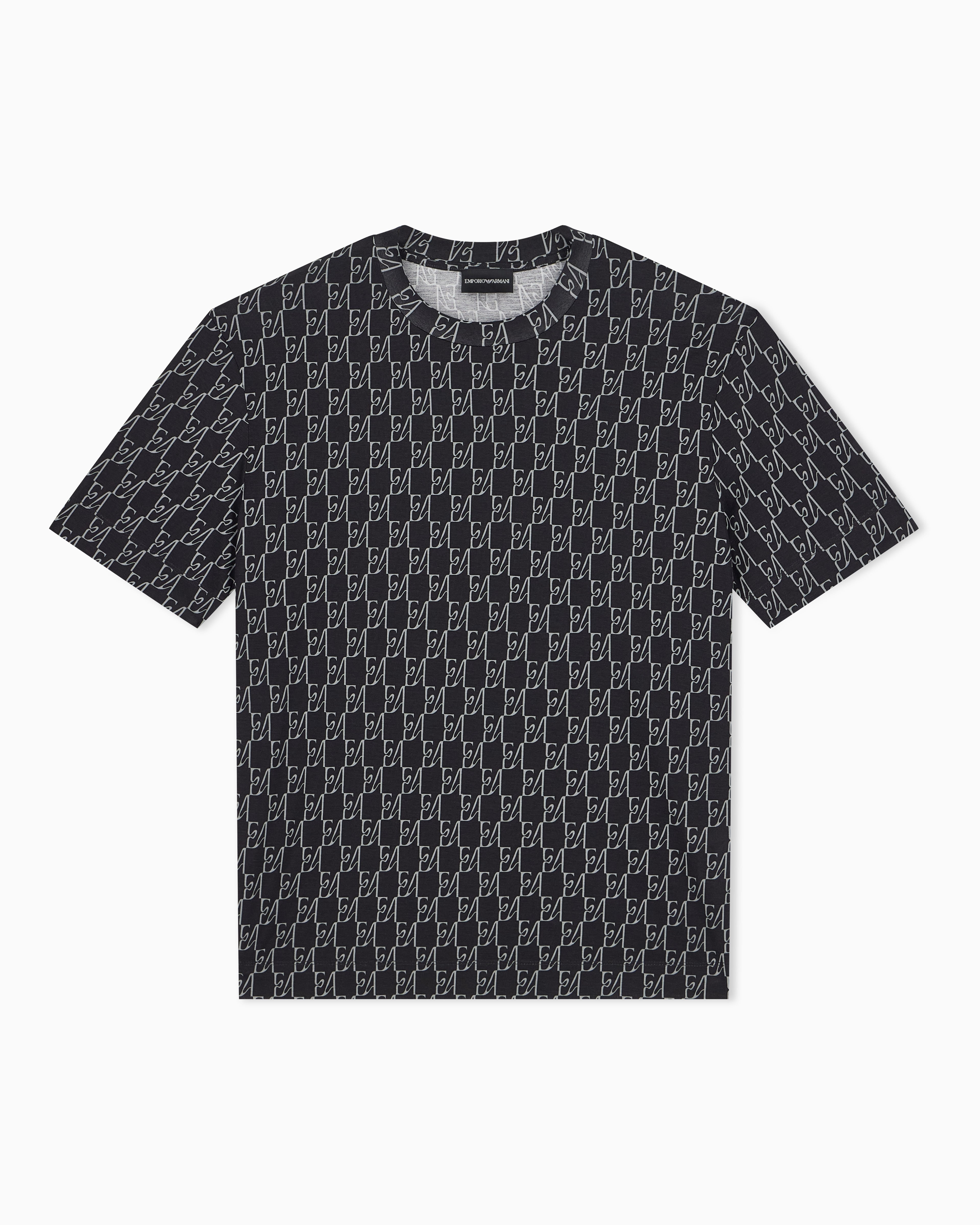 Jersey T-shirt in lyocell blend with all-over logo print