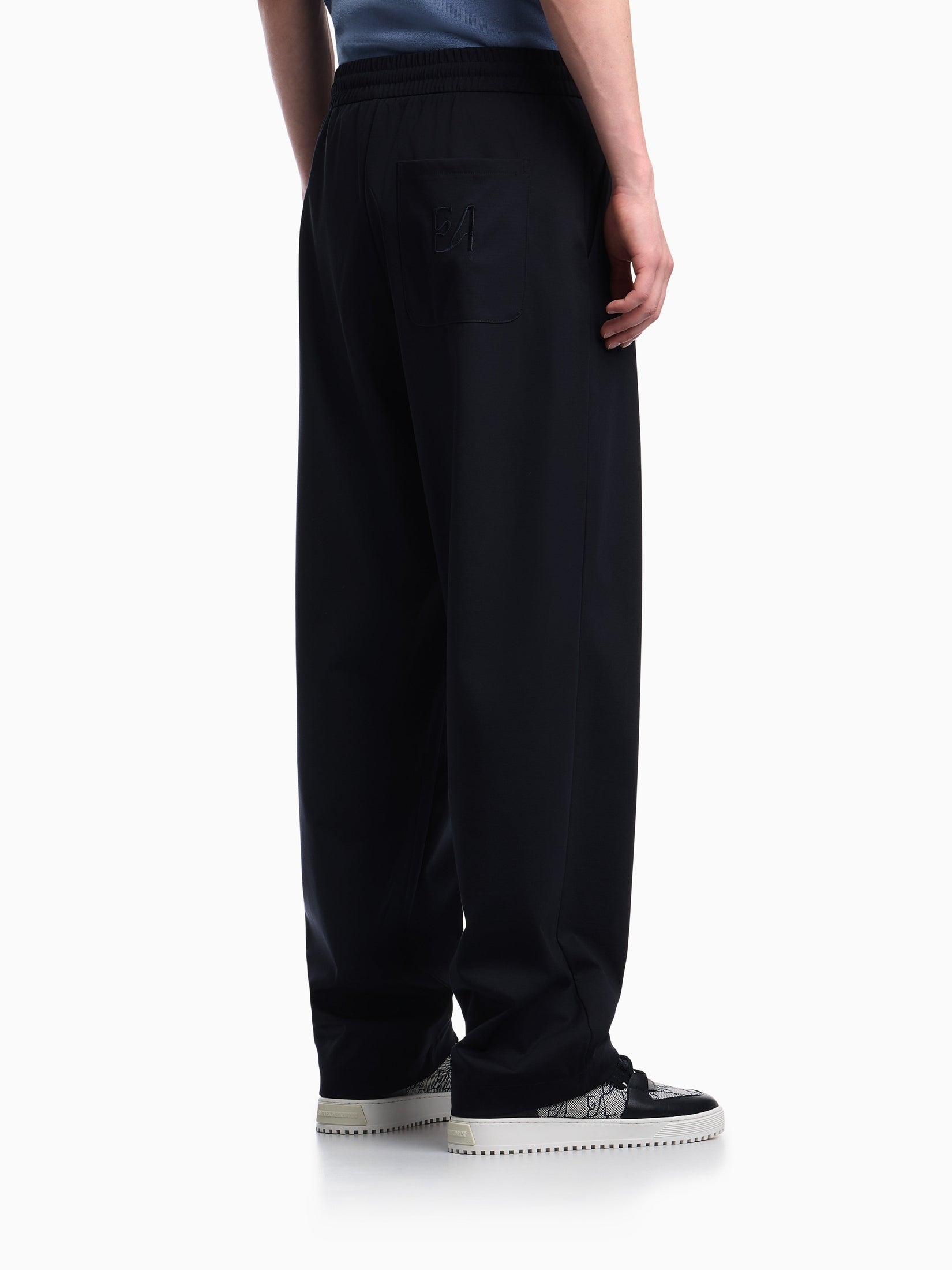 Trousers with regular fit in interlock jersey