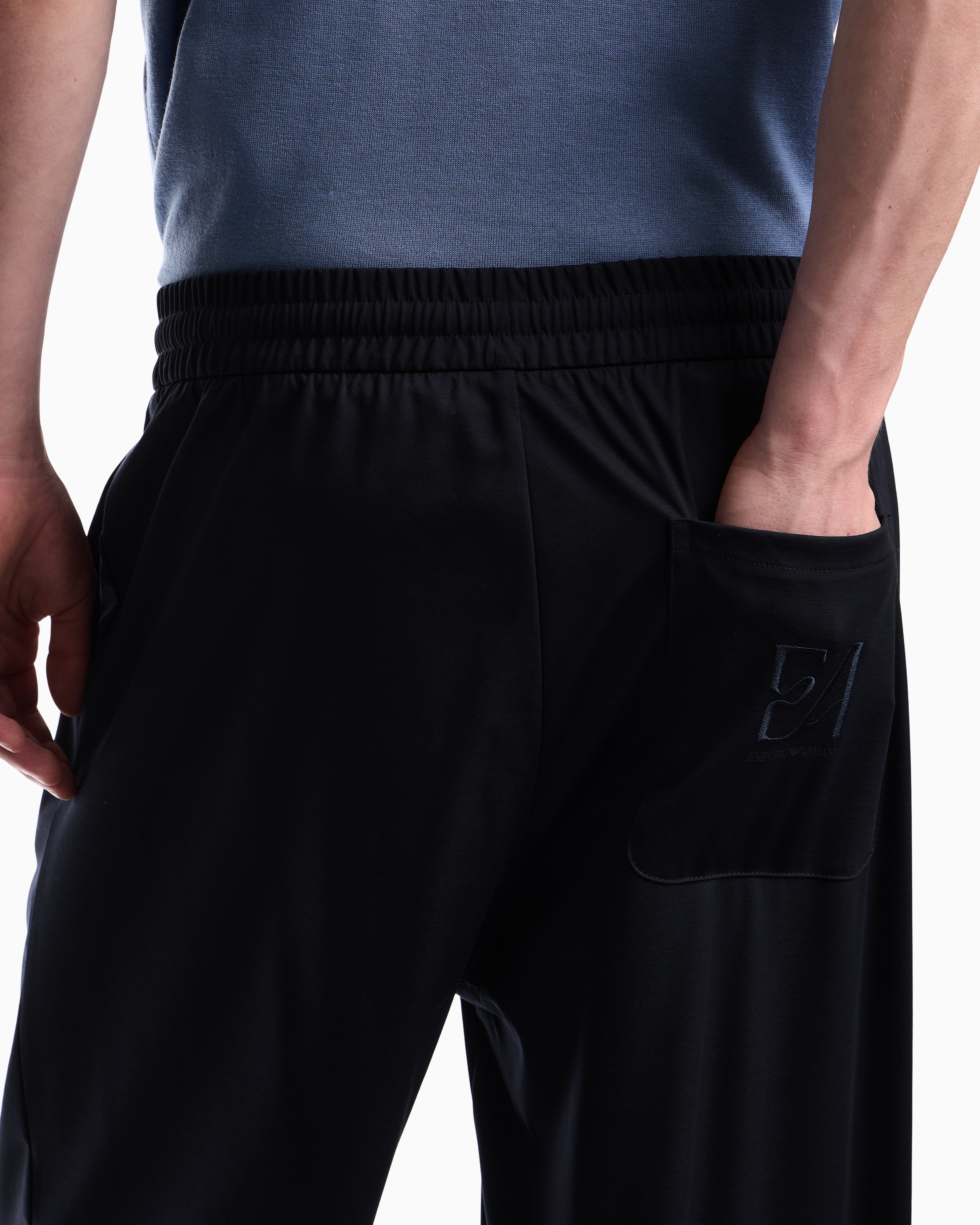 Trousers with regular fit in interlock jersey