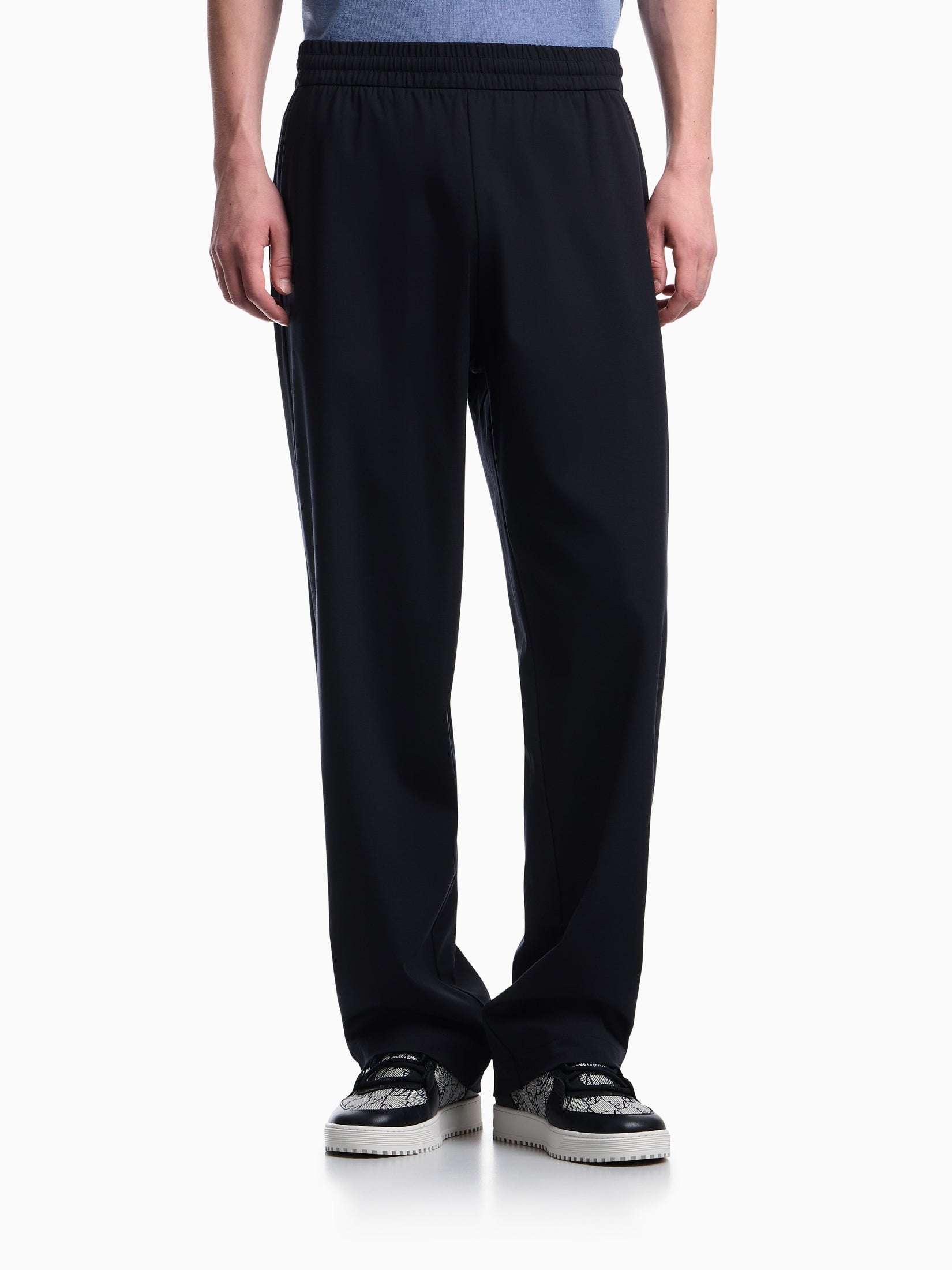 Trousers with regular fit in interlock jersey