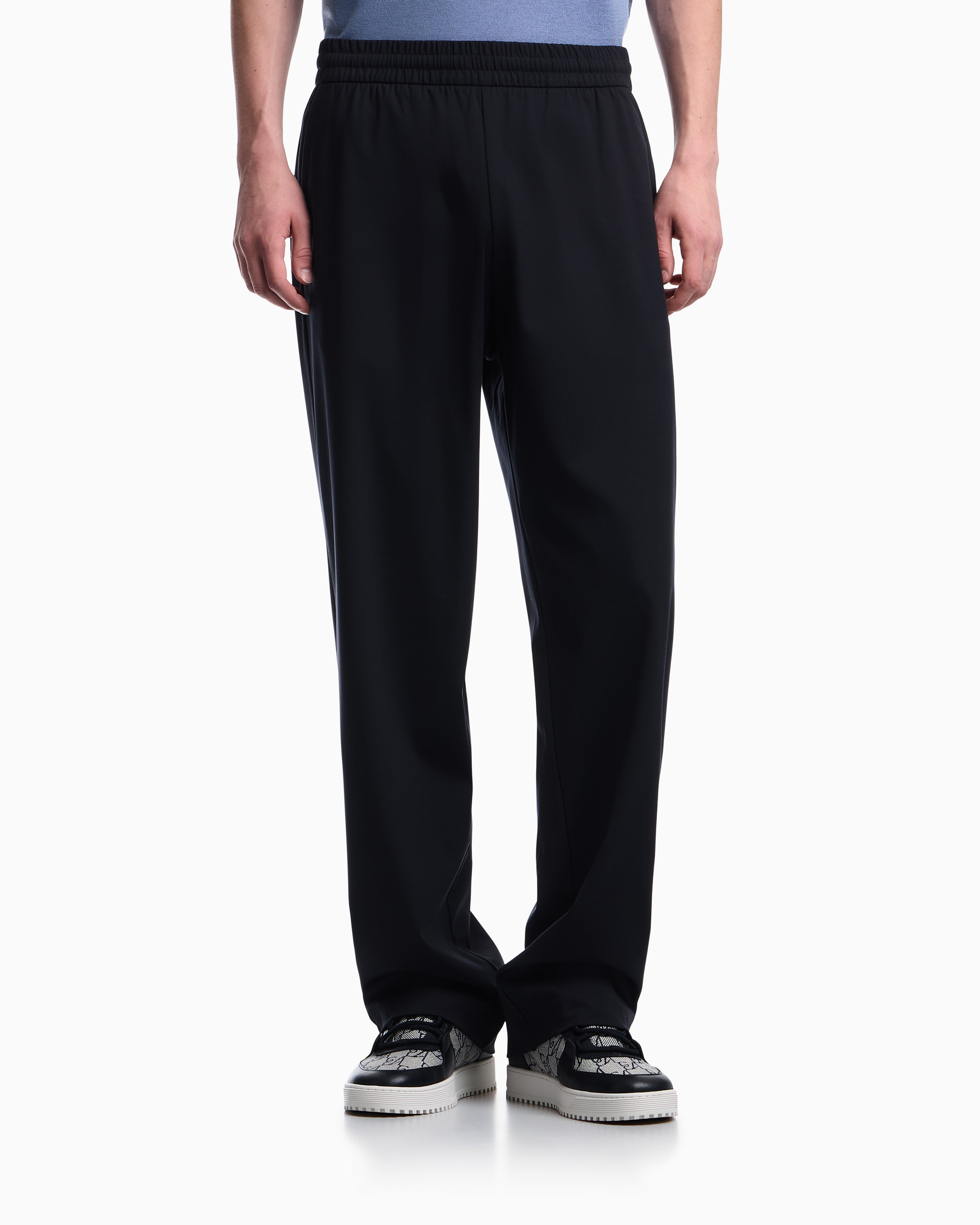 Trousers with regular fit in interlock jersey