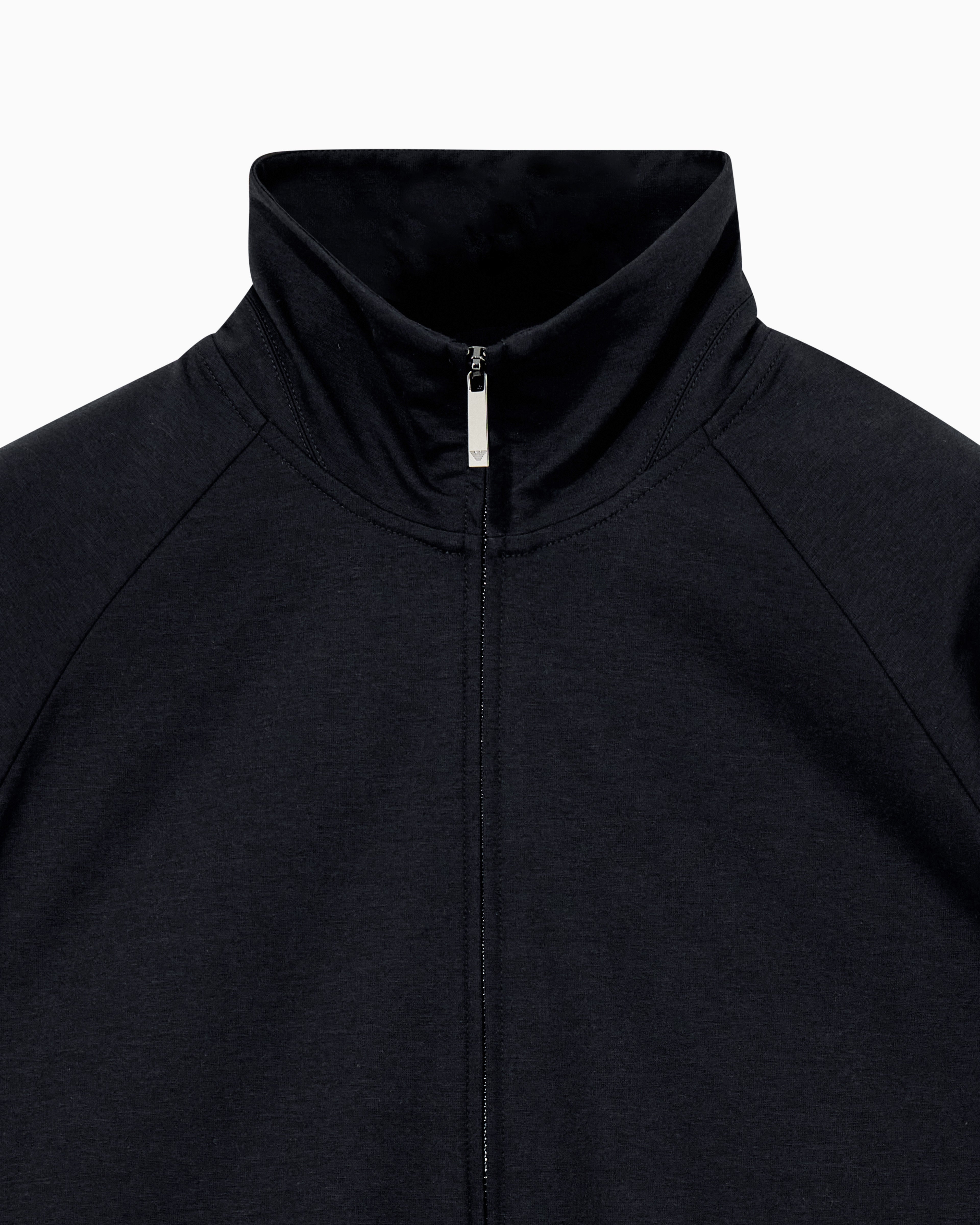 Full-zip sweatshirt in lyocell blend interlock jersey