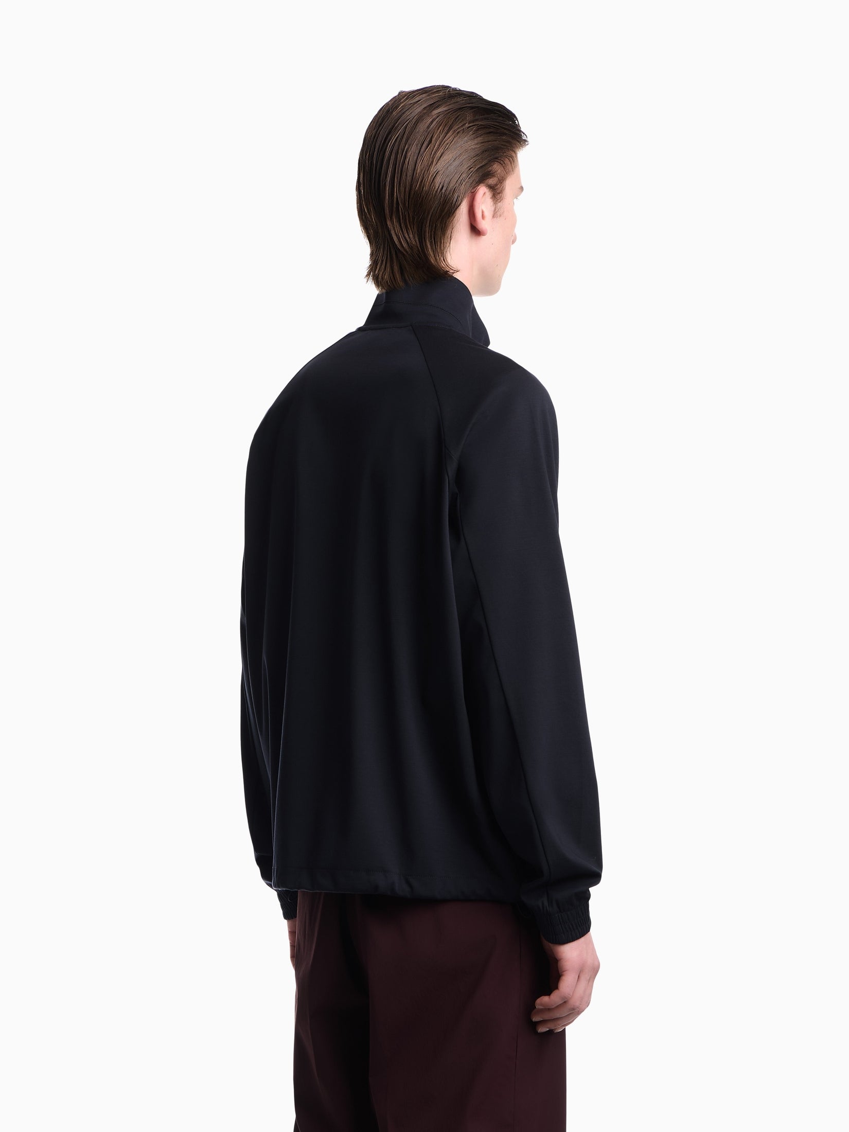 Full-zip sweatshirt in lyocell blend interlock jersey
