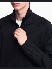 Full-zip sweatshirt in lyocell blend interlock jersey