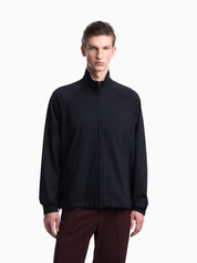 Full-zip sweatshirt in lyocell blend interlock jersey
