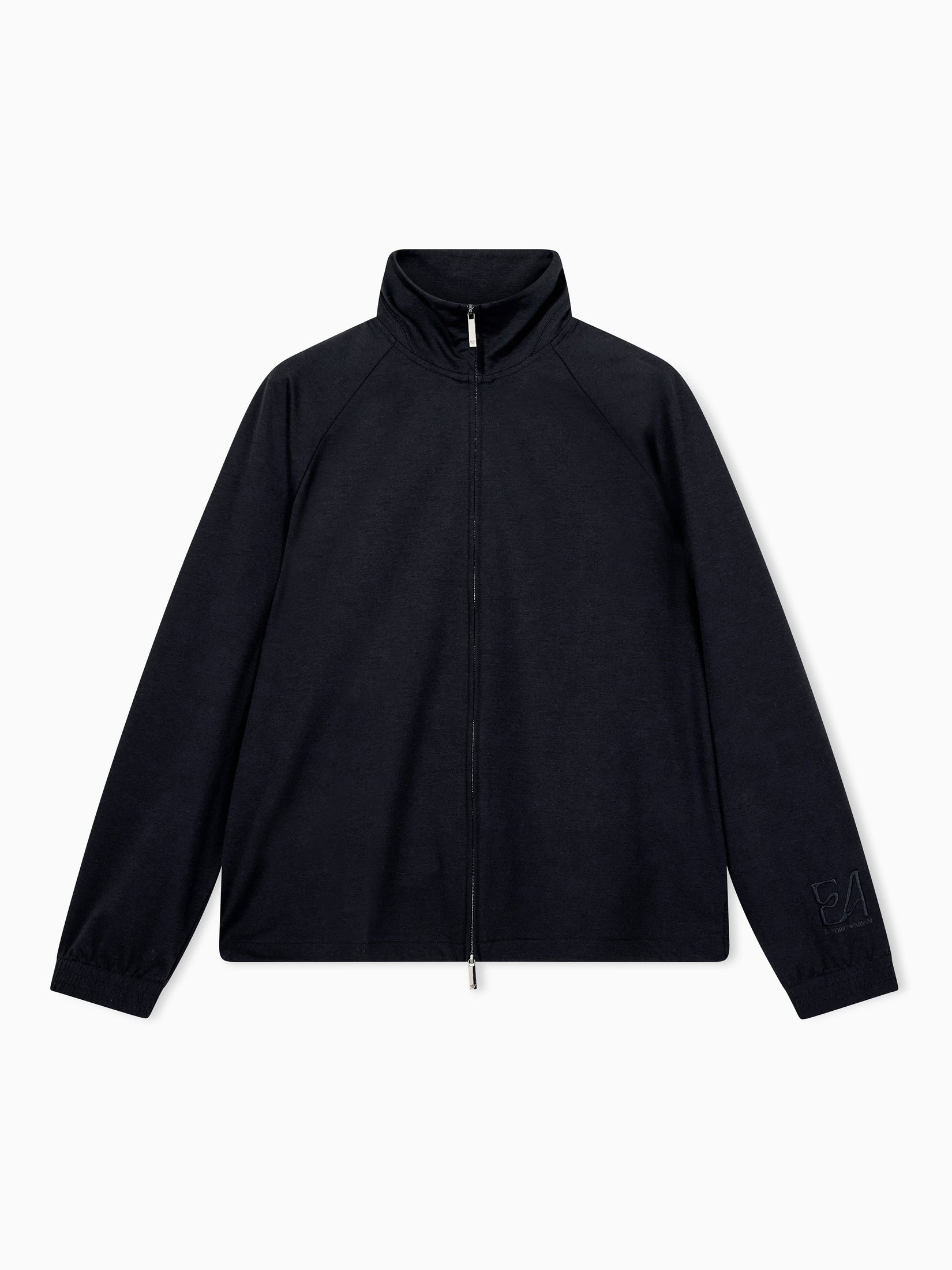 Full-zip sweatshirt in lyocell blend interlock jersey