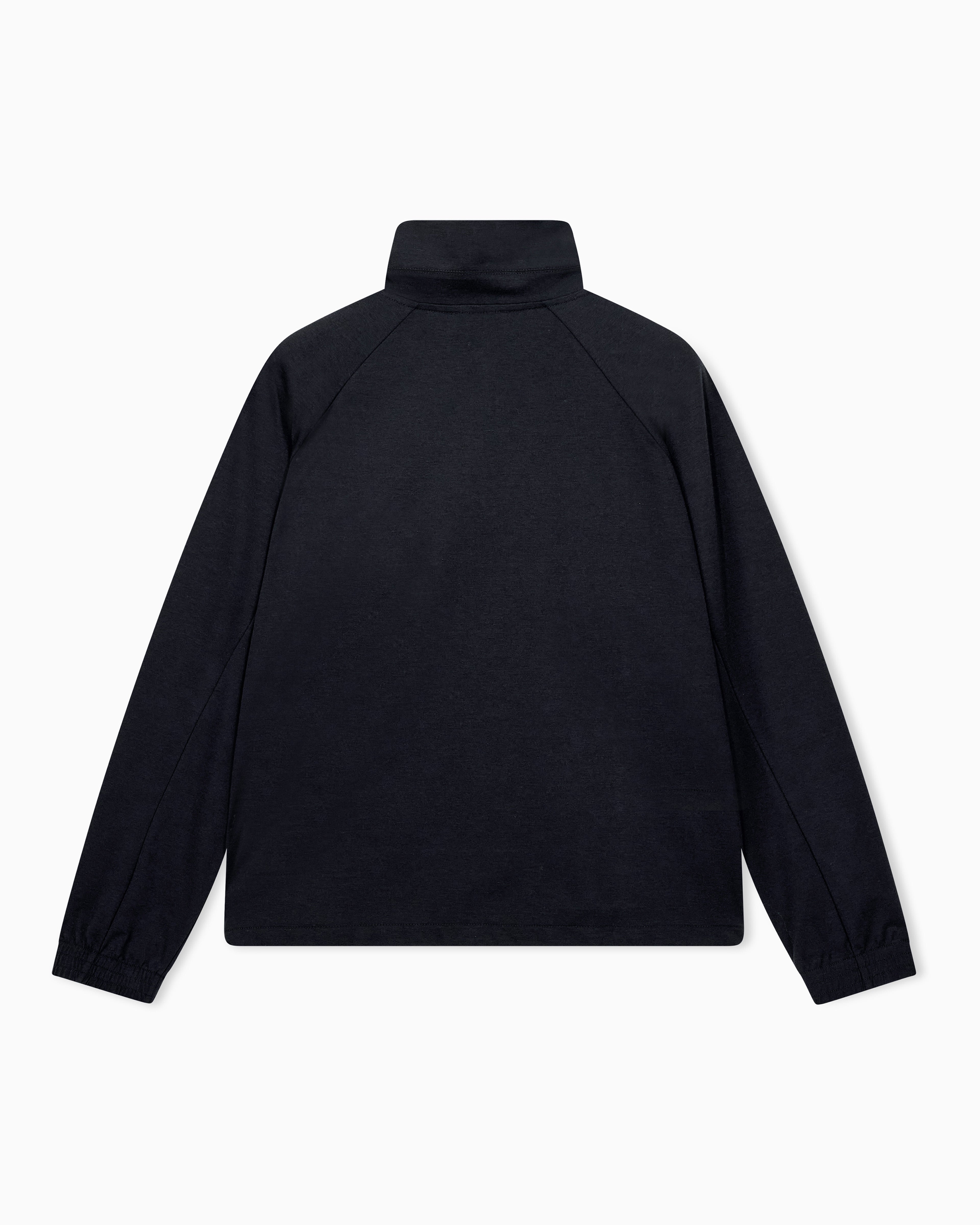 Full-zip sweatshirt in lyocell blend interlock jersey