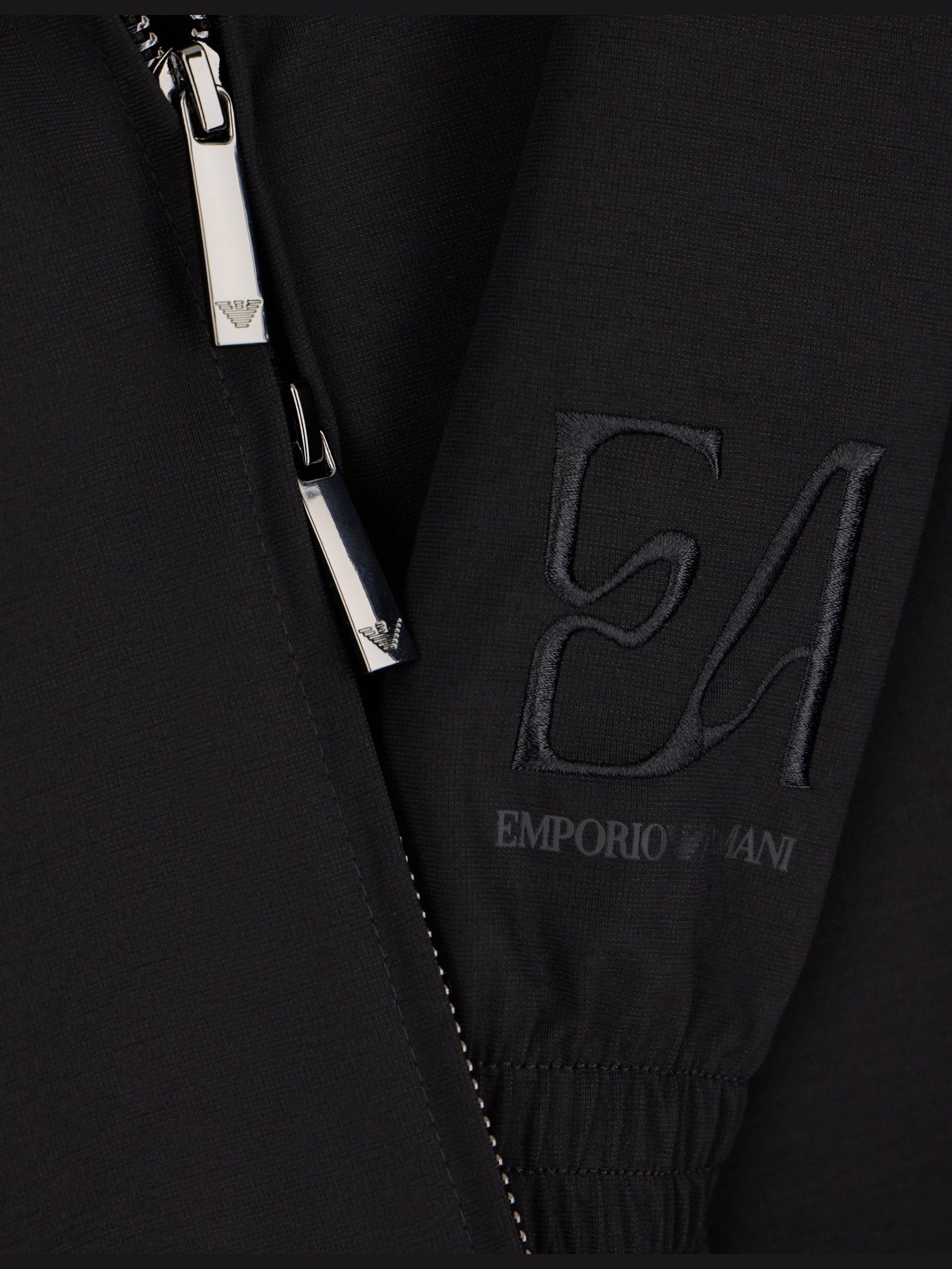 Full-zip sweatshirt in lyocell blend interlock jersey
