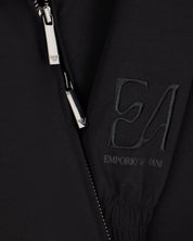 Full-zip sweatshirt in lyocell blend interlock jersey