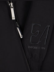 Full-zip sweatshirt in lyocell blend interlock jersey