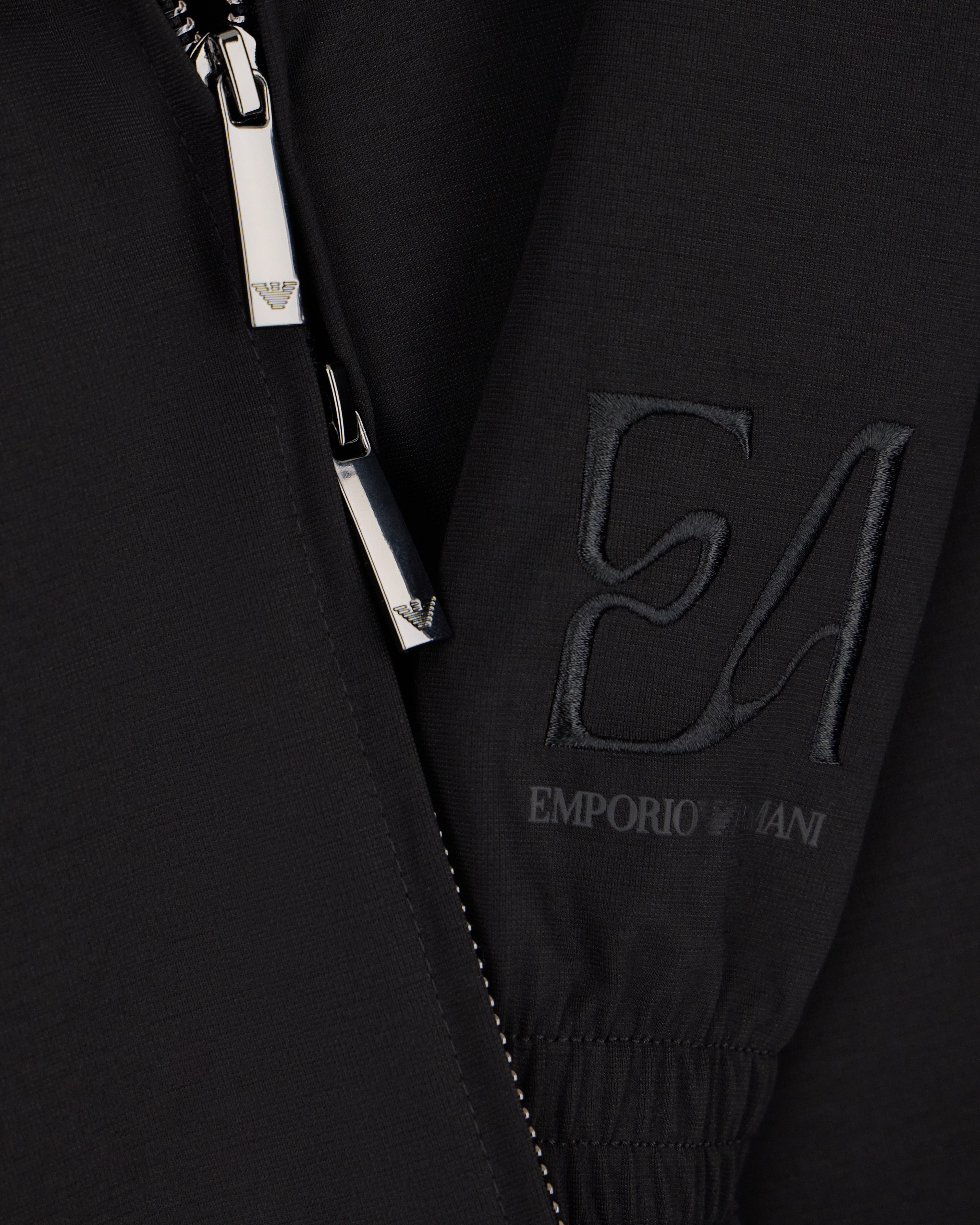 Full-zip sweatshirt in lyocell blend interlock jersey