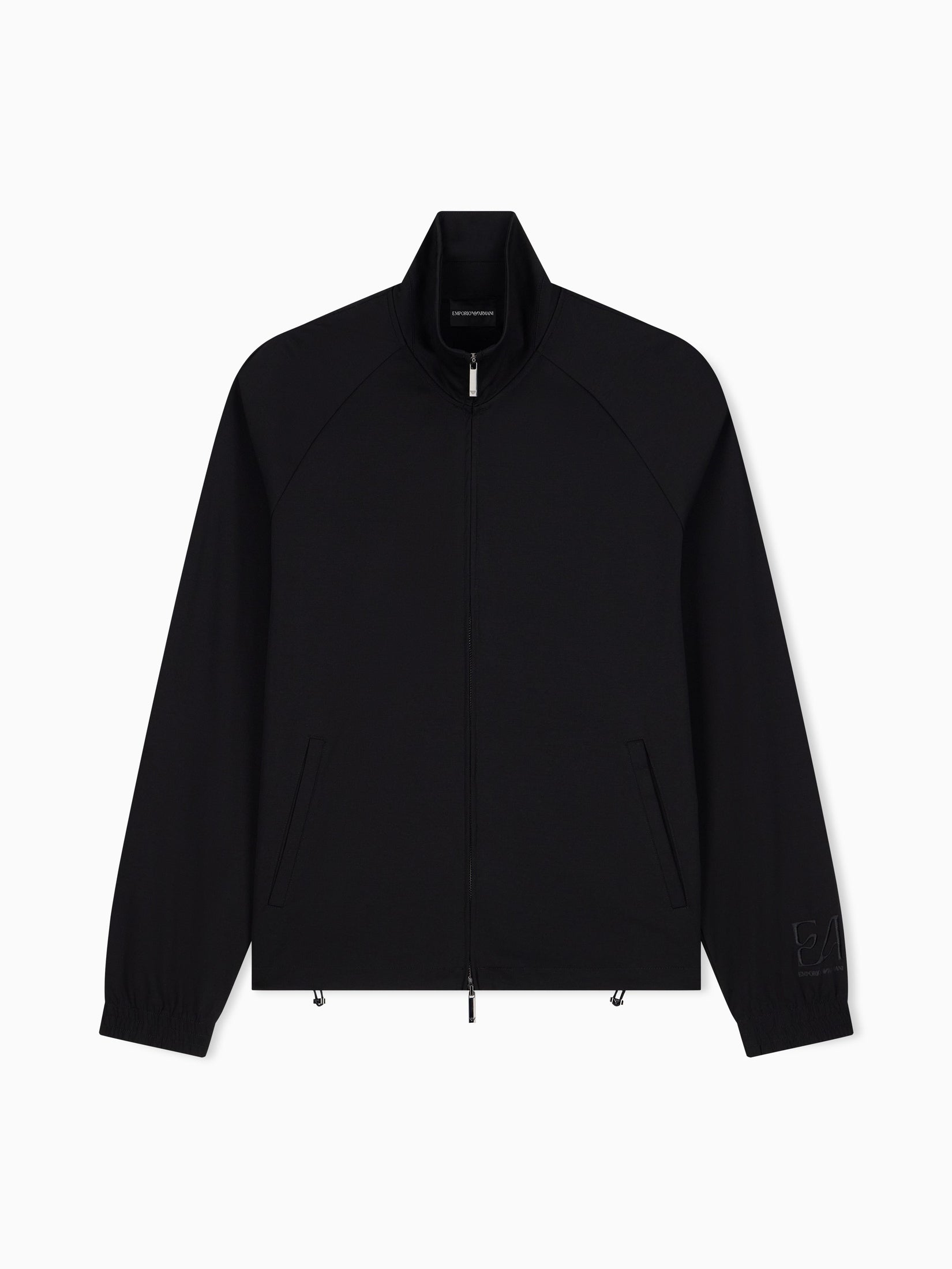 Full-zip sweatshirt in lyocell blend interlock jersey
