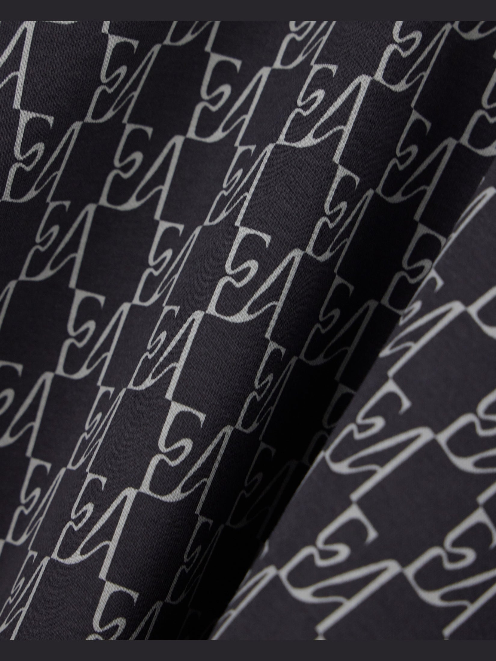 Double jersey hoodie with all-over logo print