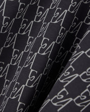 Double jersey hoodie with all-over logo print