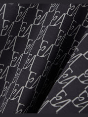 Double jersey hoodie with all-over logo print
