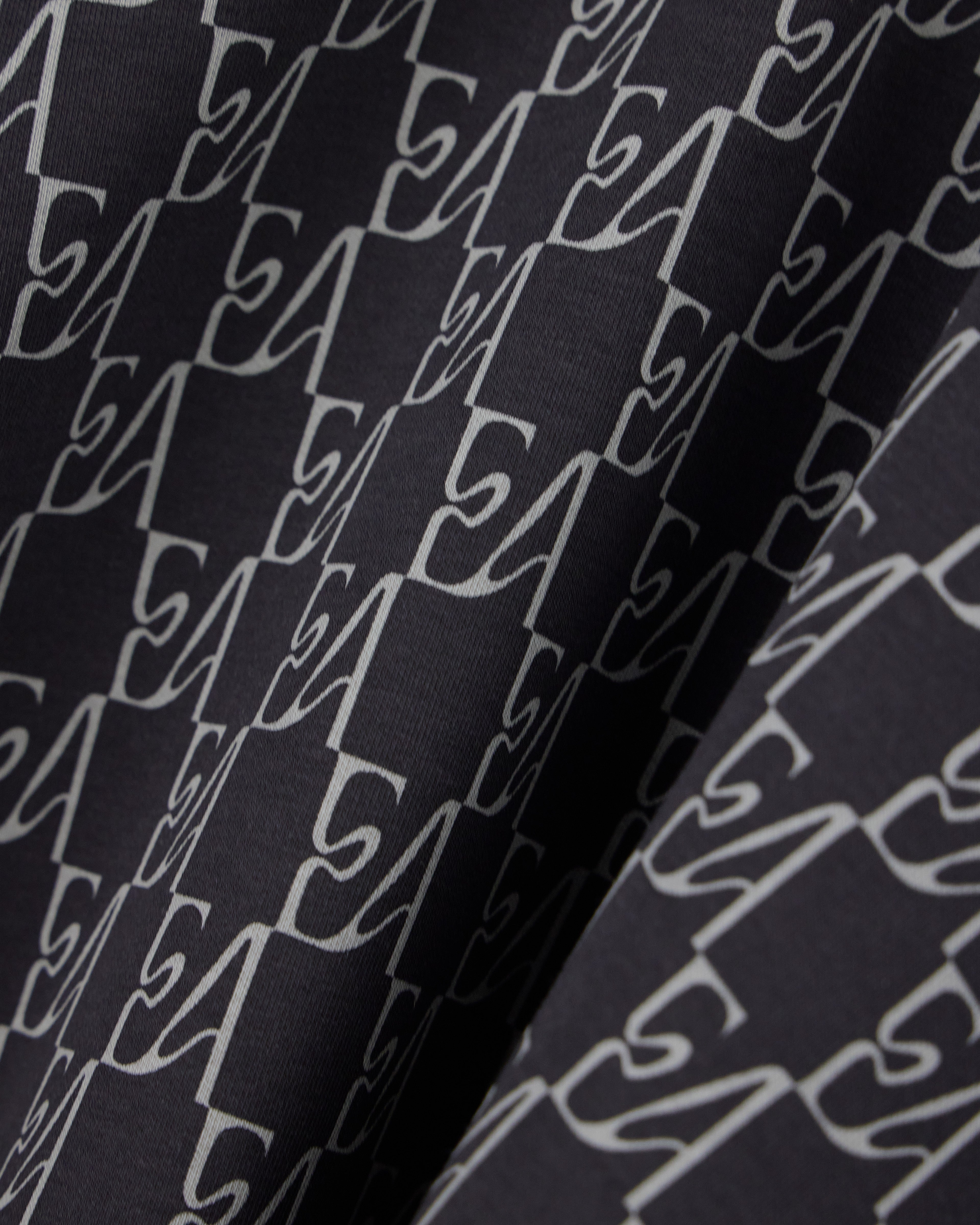Double jersey hoodie with all-over logo print
