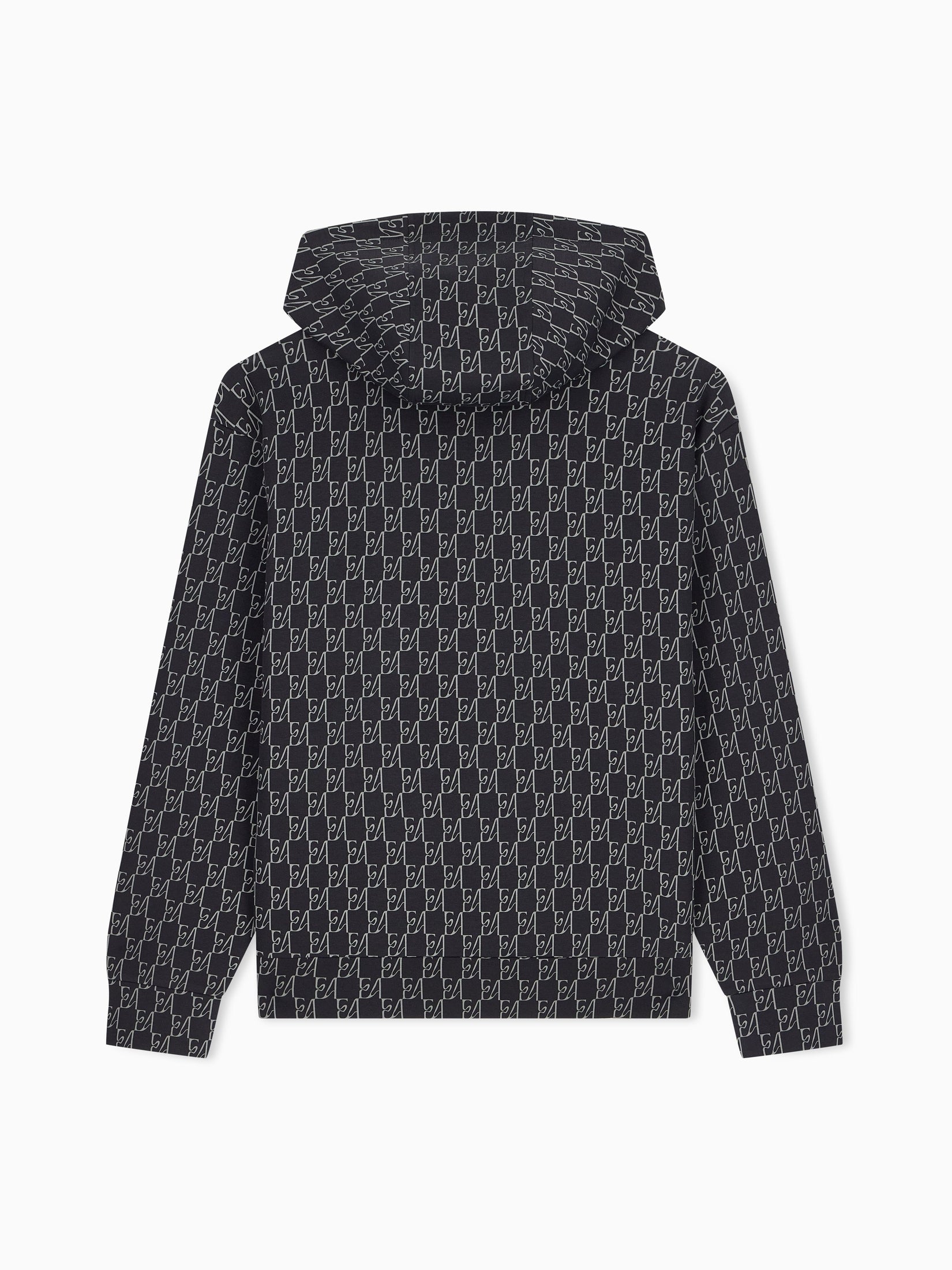 Double jersey hoodie with all-over logo print