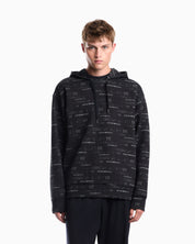 Double jersey hoodie with all-over logo print