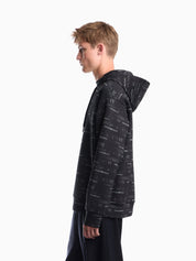 Double jersey hoodie with all-over logo print