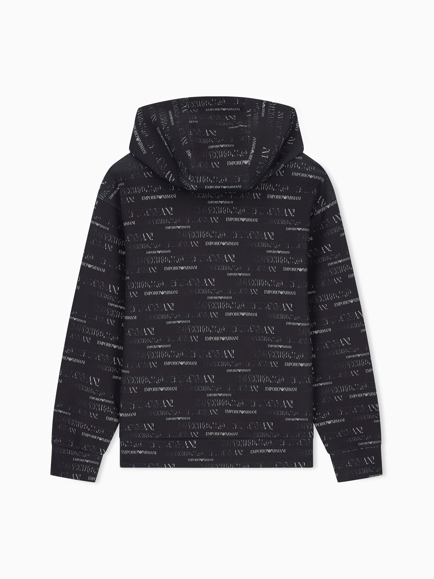 Double jersey hoodie with all-over logo print