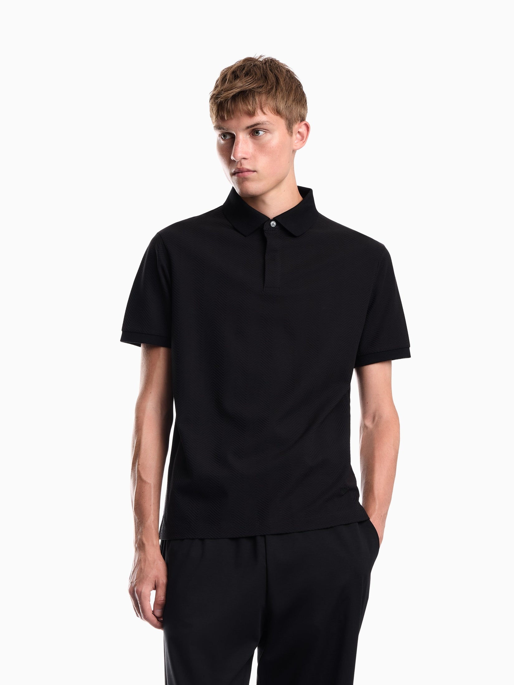 Jacquard jersey polo
