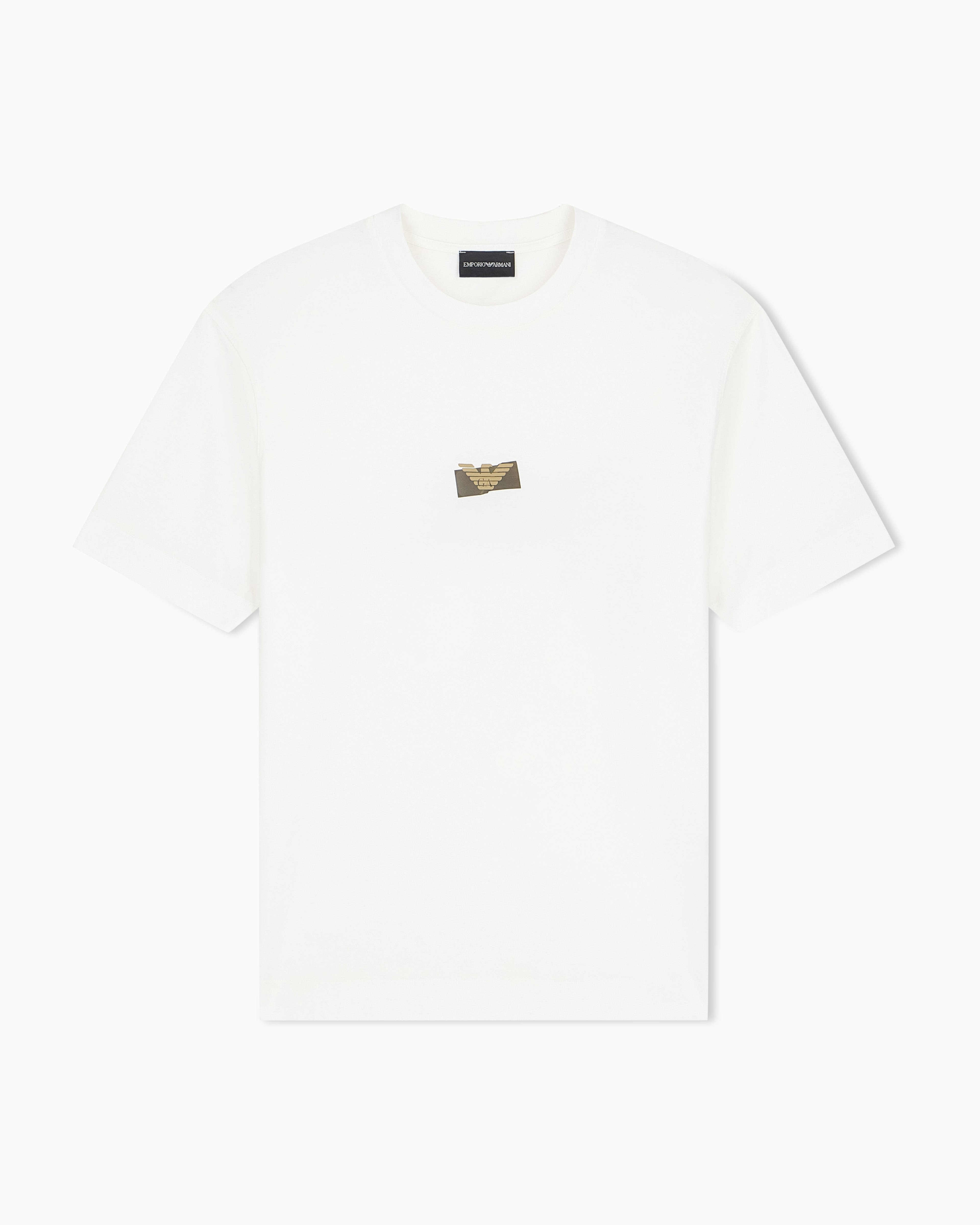 Jersey T-shirt in lyocell blend with embossed eagle and logo print