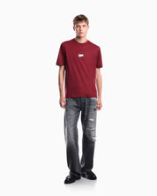 Jersey T-shirt in lyocell blend with embossed eagle and logo print