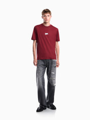 Jersey T-shirt in lyocell blend with embossed eagle and logo print