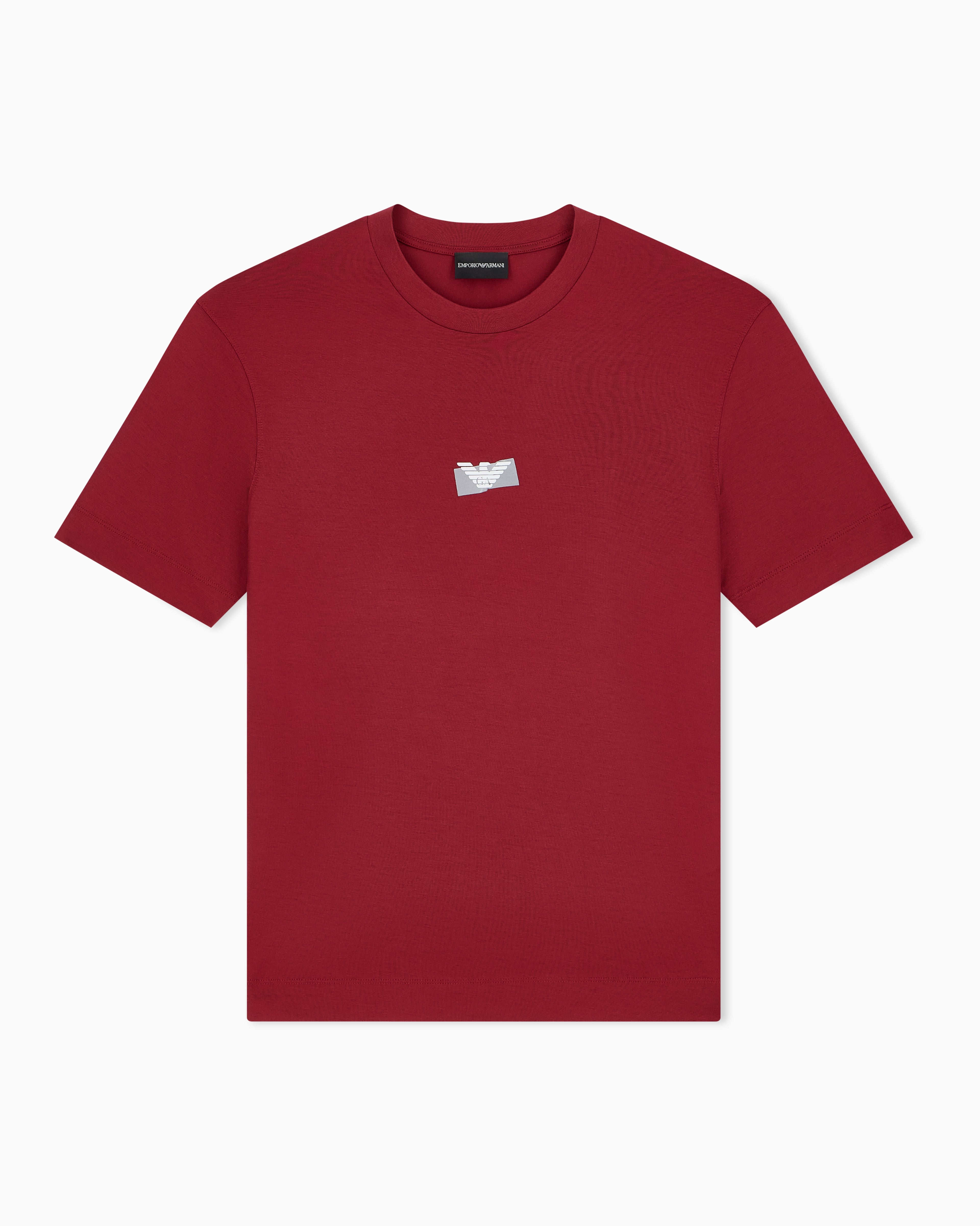 Jersey T-shirt in lyocell blend with embossed eagle and logo print