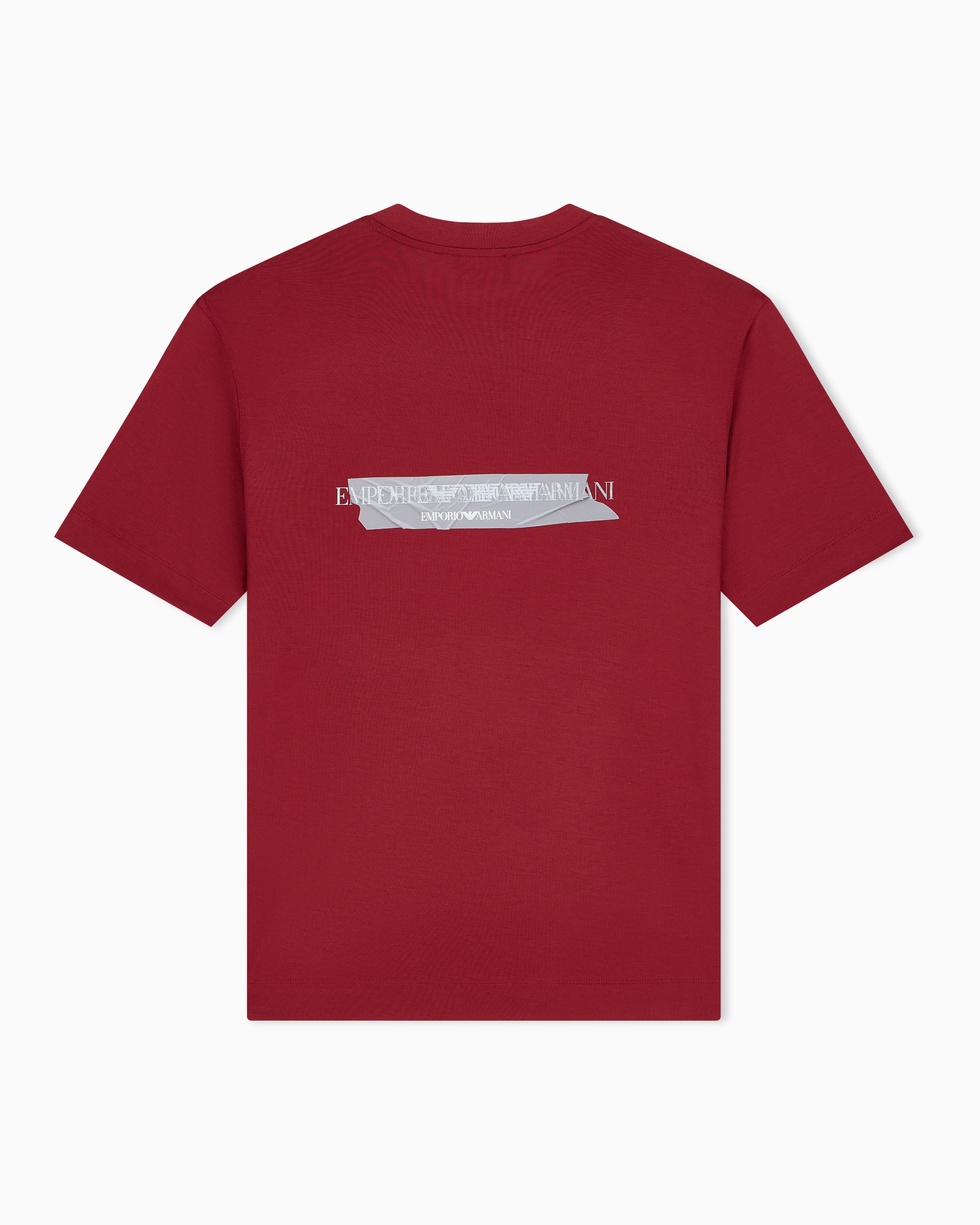 Jersey T-shirt in lyocell blend with embossed eagle and logo print