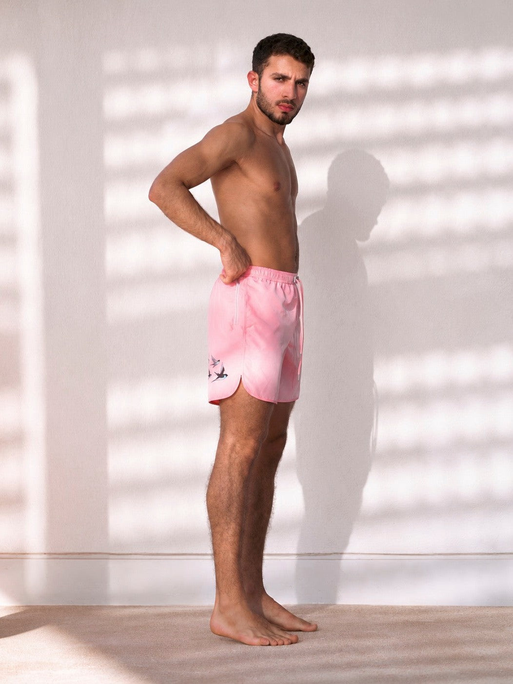 Pink swim shorts